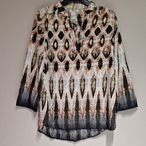 Pinky Multicolor Geometric Women's Blouse